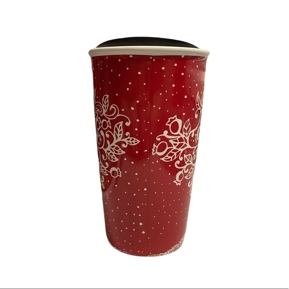 STARBUCKS | 2017 Christmas Ceramic Travel Cup Mug Candy Cane Design 12 oz - Picture 3 of 6